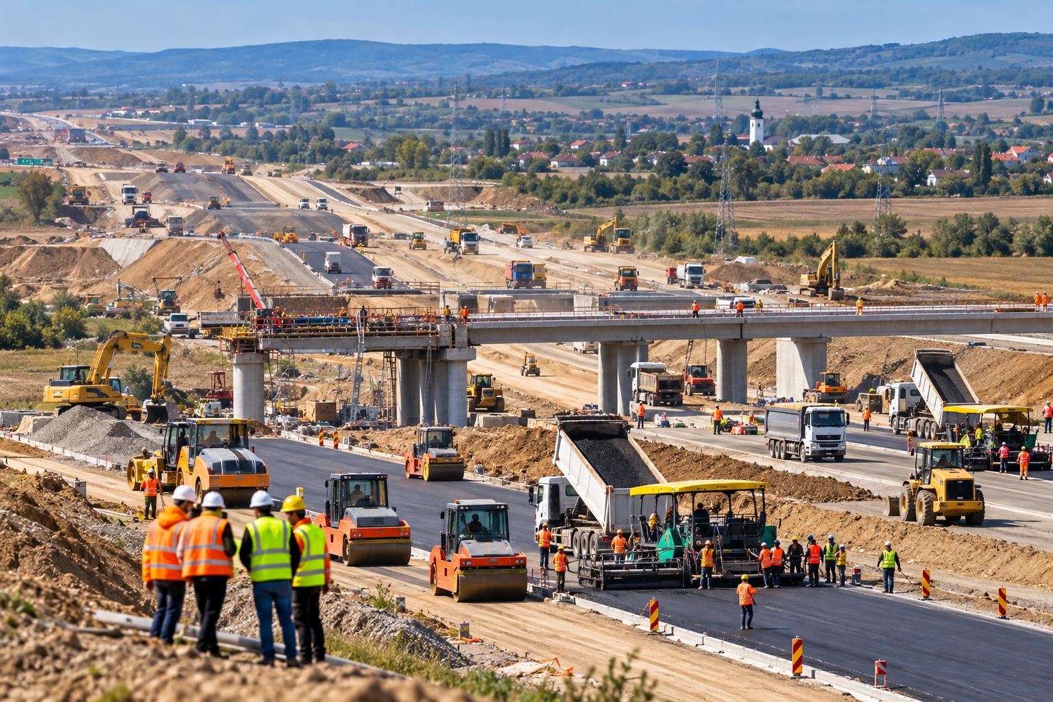 LA NORDUL HEMEIUȘULUI, MOBILIZARE URIAȘĂ PE A7: 5.500 DE OAMENI ȘI PESTE 500 DE UTILAJE LUCREAZĂ PE CEI 77 DE KILOMETRI