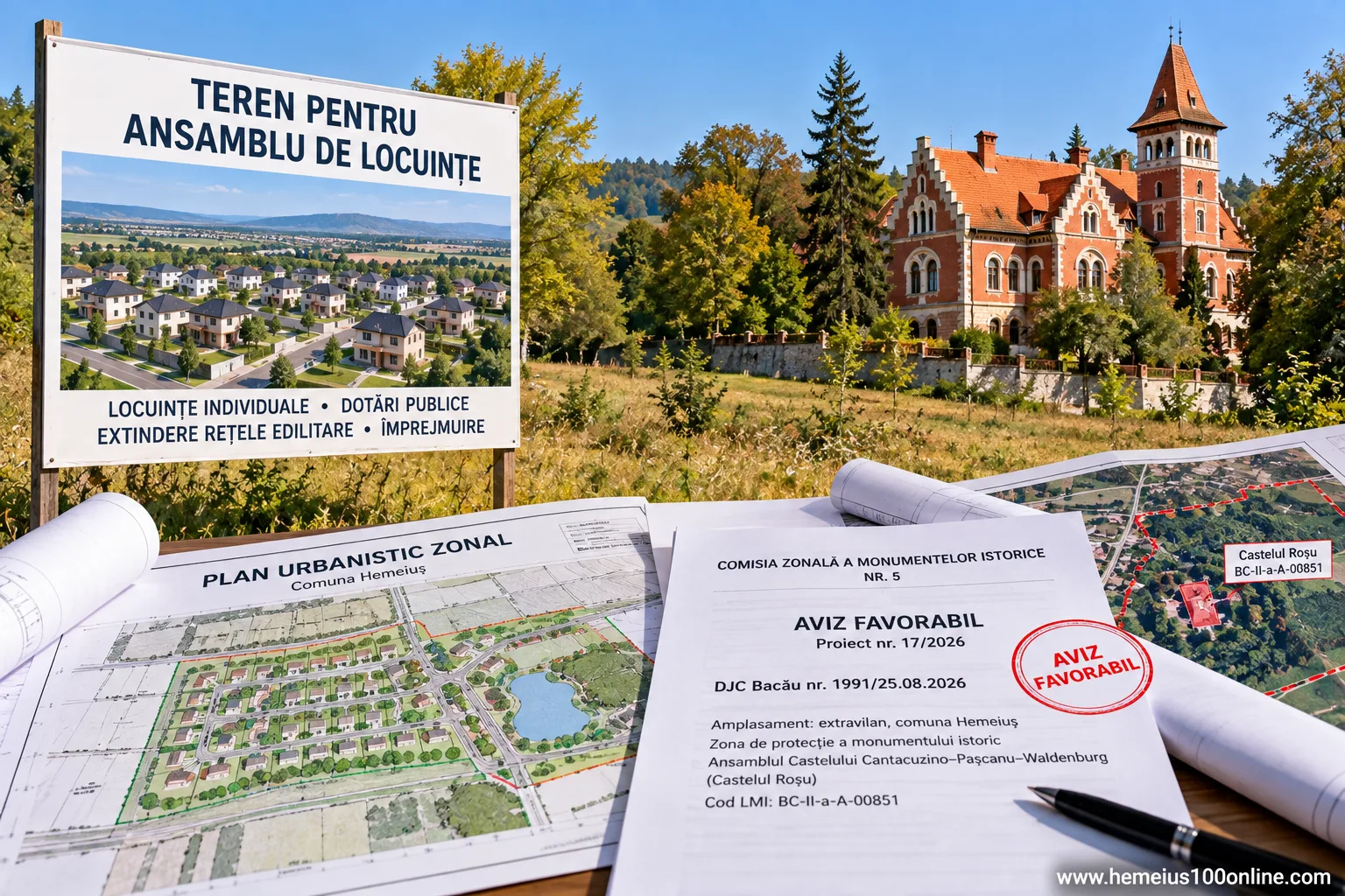 HEMEIUȘ – URBANISM: ANSAMBLU DE LOCUINȚE ÎN ZONA PROTEJATĂ A CASTELULUI ROȘU - PROIECTUL A PRIMIT AVIZ FAVORABIL DE LA COMISIA MONUMENTELOR