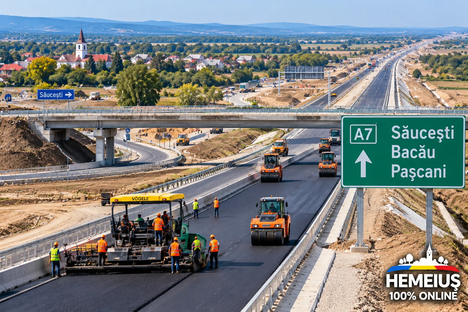 INFRASTRUCTURĂ - A7 PLEACĂ DIN SĂUCEȘTI, DIN IMEDIATA APROPIERE A HEMEIUȘULUI: PRIMUL LOT SPRE PAȘCANI A DEPĂȘIT 70%