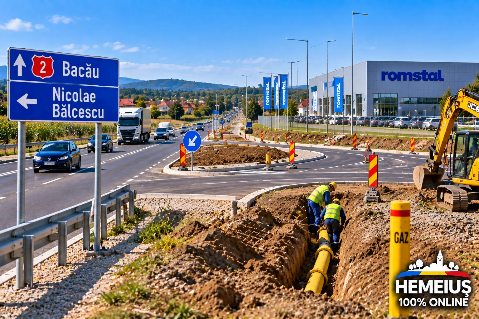 ZONA METROPOLITANĂ BACĂU – O NOUĂ INTERSECȚIE SE PREGĂTEȘTE PE DN2, LA NICOLAE BĂLCESCU: O CONDUCTĂ DE GAZE VA FI DEVIATĂ PENTRU REALIZAREA EI