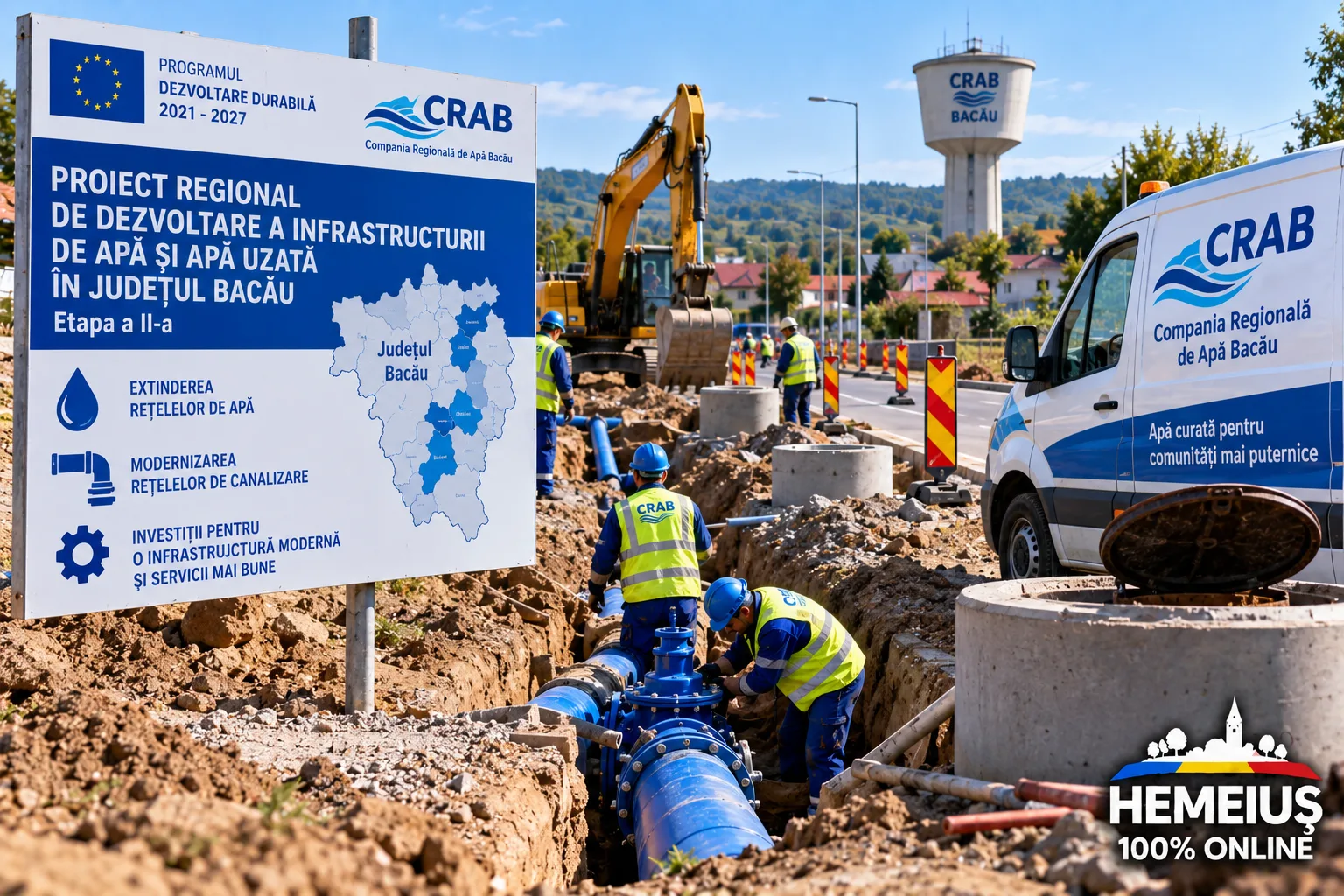 JUDEȚUL BACĂU – INVESTIȚII ÎN APĂ ȘI CANALIZARE. PESTE 691 DE MILIOANE DE LEI, PLĂTITE ÎN PROIECTUL REGIONAL DE APĂ ȘI CANALIZARE DIN BACĂU