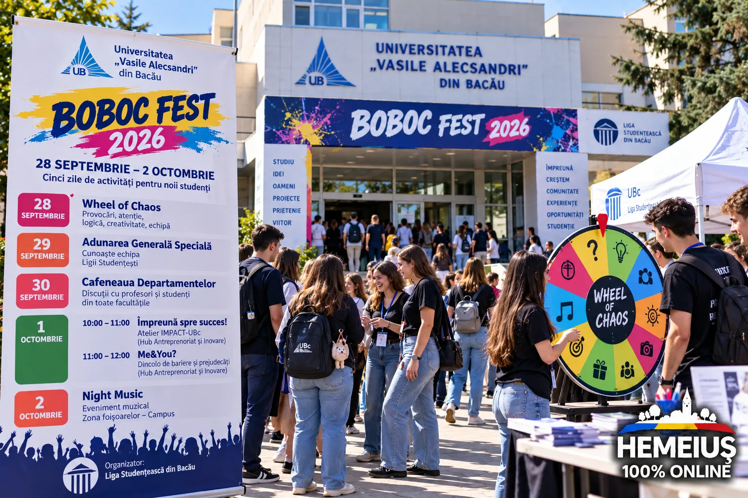 MUNICIPIUL BACĂU – EDUCAȚIE: BOBOC FEST A ÎNCEPUT LA UNIVERSITATEA „VASILE ALECSANDRI”. CINCI ZILE DE ACTIVITĂȚI PENTRU NOII STUDENȚI