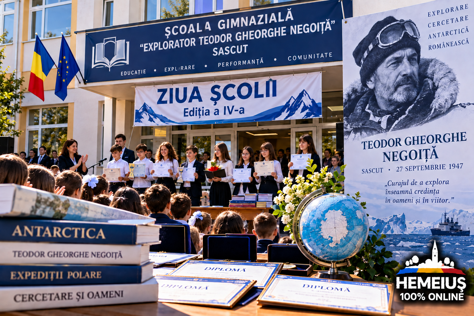 JUDEȚUL BACĂU – EDUCAȚIE: APROAPE 70.000 DE LEI PENTRU PREMIILE ELEVILOR DIN SASCUT. ȘCOALA „EXPLORATOR TEODOR GHEORGHE NEGOIȚĂ” ȘI-A SĂRBĂTORIT ZIUA