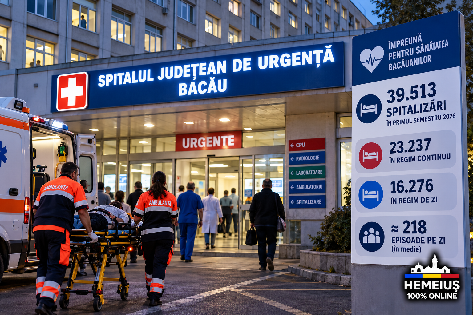 BACĂU – SĂNĂTATE: 39.513 SPITALIZĂRI ÎN ȘASE LUNI. „ORAȘUL INVIZIBIL” CARE TRECE PRIN S.J.U. BACĂU
