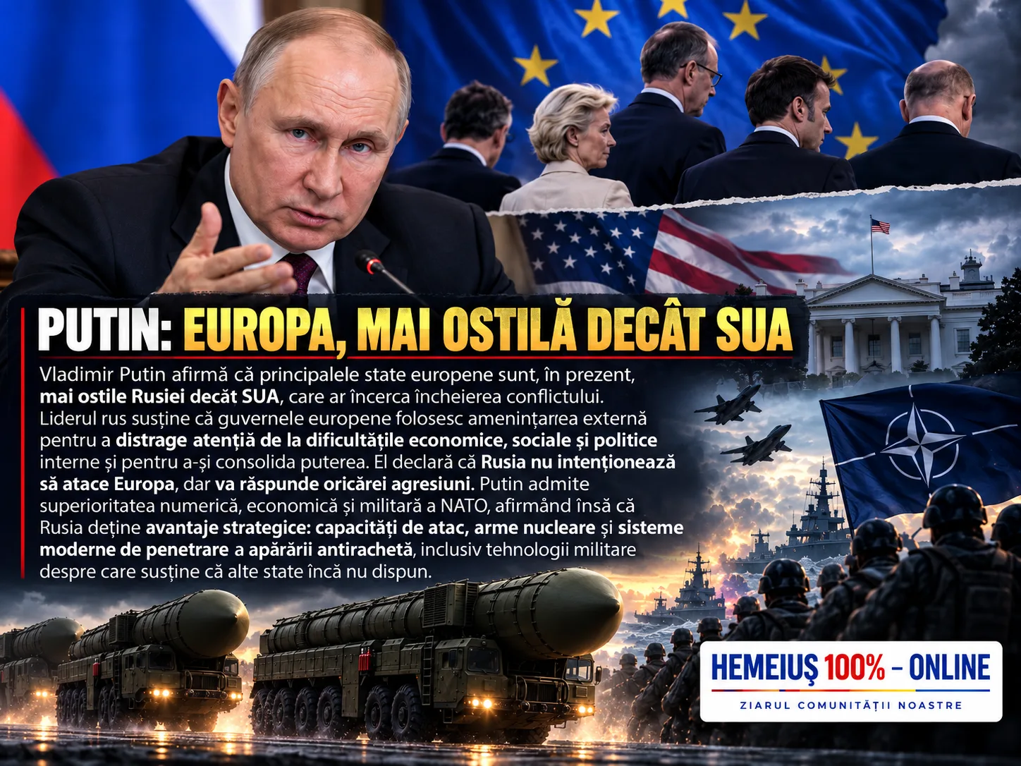Putin - Europa, mai ostila decat USA