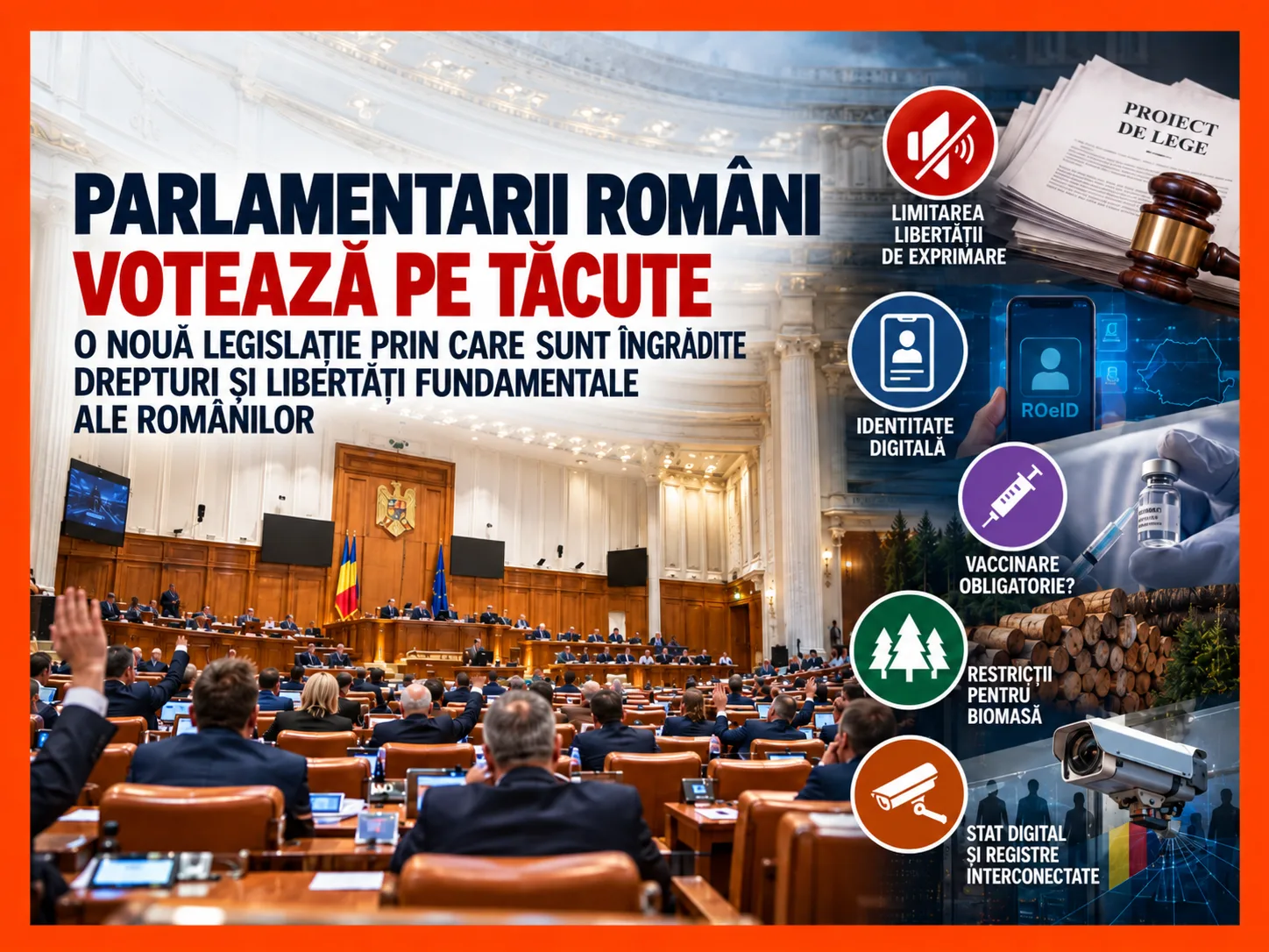 PARLAMENTARII ROMÂNI VOTEAZĂ PE TĂCUTE O NOUĂ LEGISLAȚIE PRIN CARE SUNT ÎNGRĂDITE DREPTURI ȘI LIBERTĂȚI FUNDAMENTALE ALE ROMÂNILOR