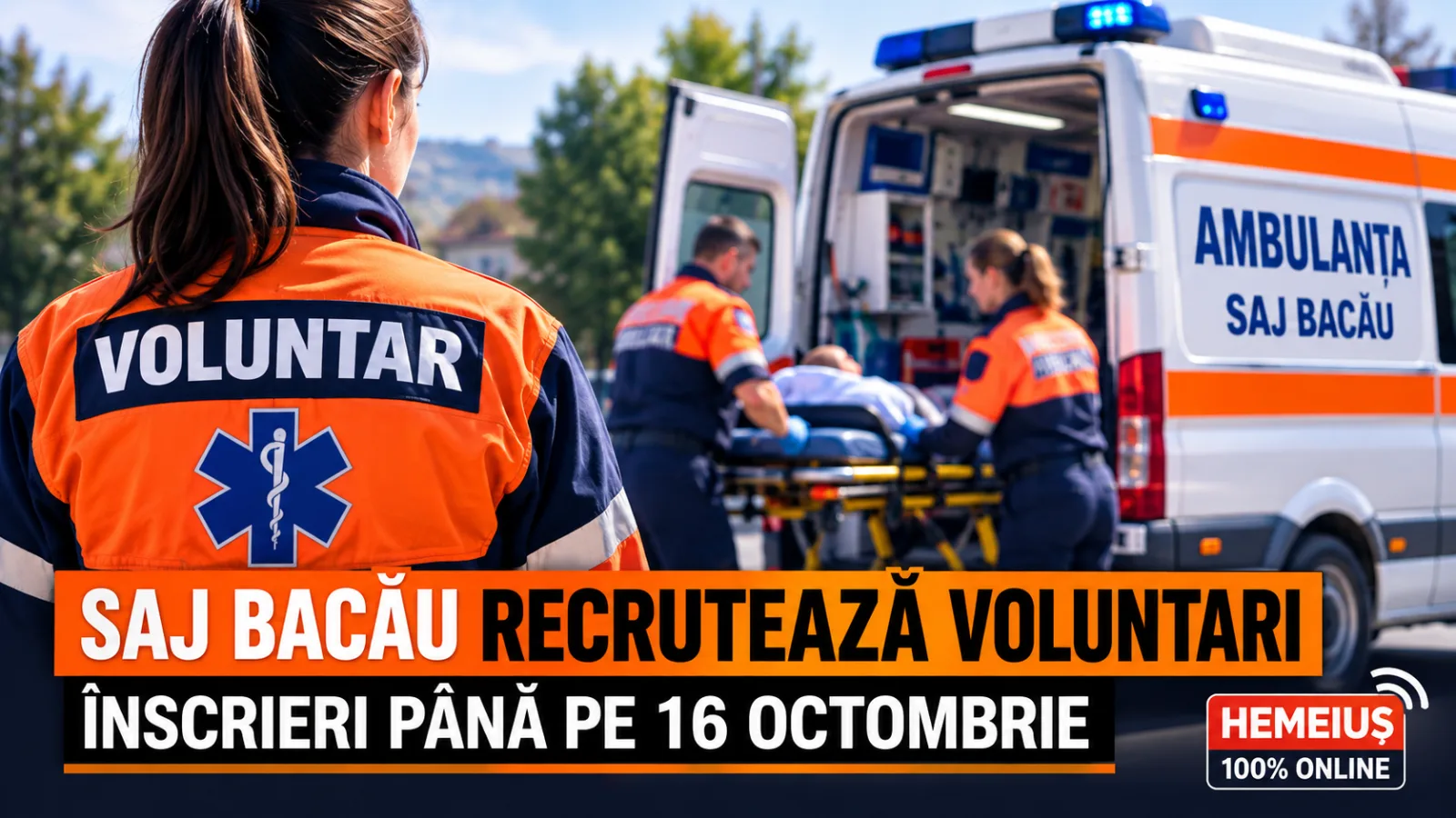 S.A.J. BACĂU RECRUTEAZĂ VOLUNTARI. ÎNSCRIERILE SUNT DESCHISE PÂNĂ PE 16 OCTOMBRIE, IAR ADMITEREA SE FACE DUPĂ CURS ȘI EXAMEN