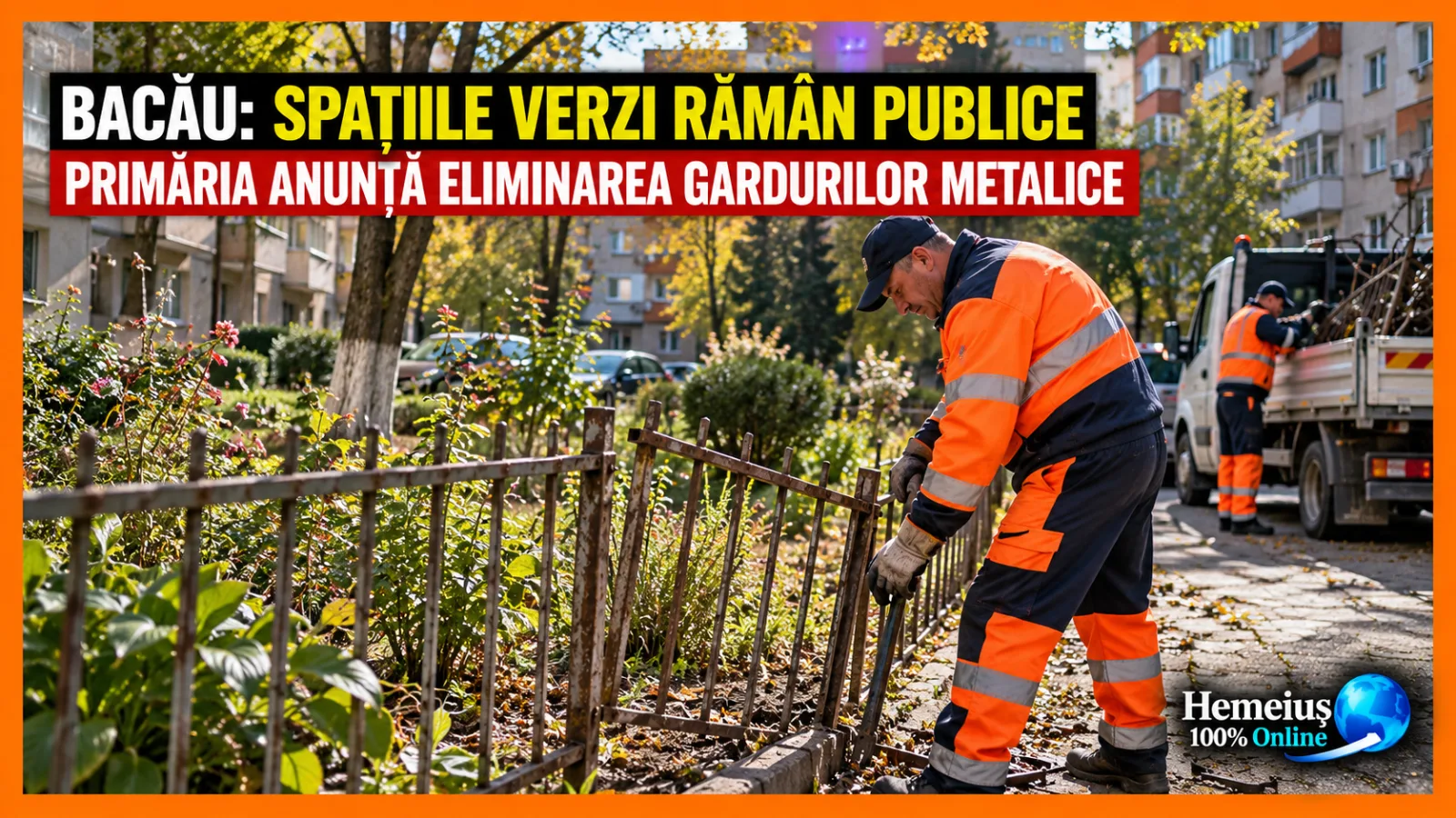 BACĂU: ADOPTAREA SPAȚIULUI VERDE ÎNSEAMNĂ ÎNGRIJIRE, NU FOLOSINȚĂ EXCLUSIVĂ. PRIMĂRIA ÎNCEPE ELIMINAREA ÎMPREJMUIRILOR DE PE DOMENIUL PUBLIC
