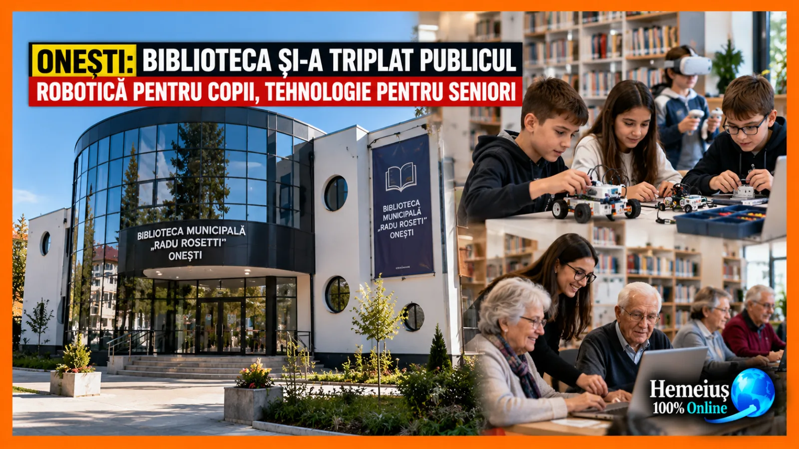 ONEȘTI: O BIBLIOTECĂ ȘI-A TRIPLAT PUBLICUL DUPĂ CE A IEȘIT DIN TIPARUL CLASIC. COPIII FAC ROBOTICĂ, SENIORII ÎNVAȚĂ TEHNOLOGIE