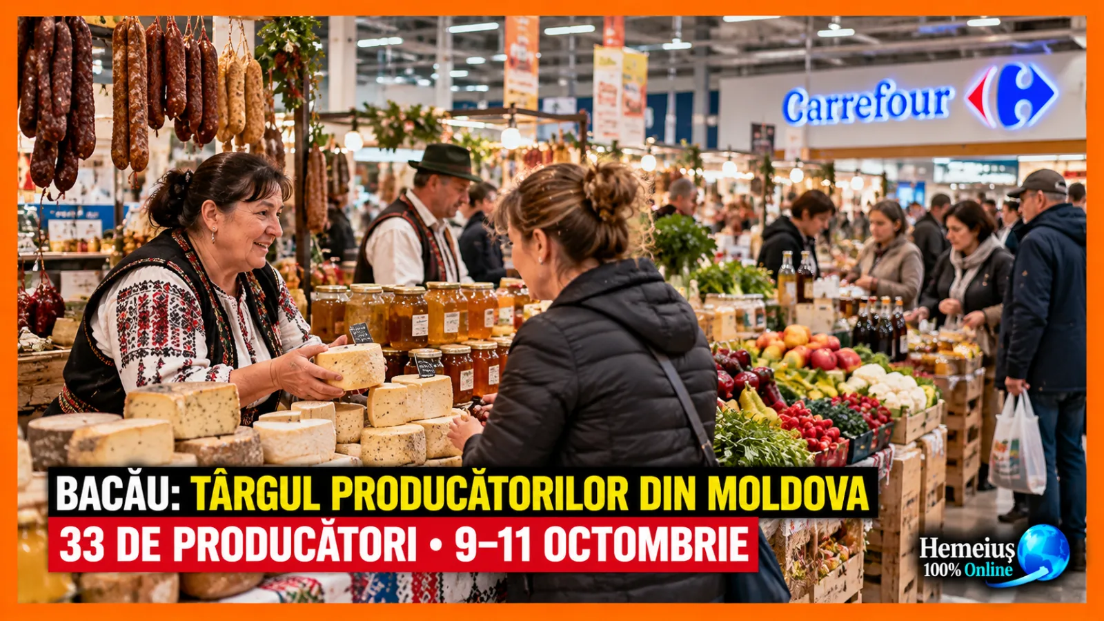 LOCUITORII DIN HEMEIUȘ, INVITAȚI LA TÂRGUL PRODUCĂTORILOR DIN MOLDOVA. DE LA PRODUCĂTOR LA CUMPĂRĂTOR: 33 DE AFACERI REGIONALE, REUNITE LA BACĂU
