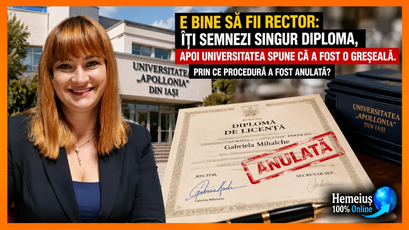 E BINE SĂ FII RECTOR: ÎȚI SEMNEZI SINGUR DIPLOMA, APOI UNIVERSITATEA SPUNE CĂ A FOST O GREȘEALĂ. PRIN CE PROCEDURĂ A FOST ANULATĂ?