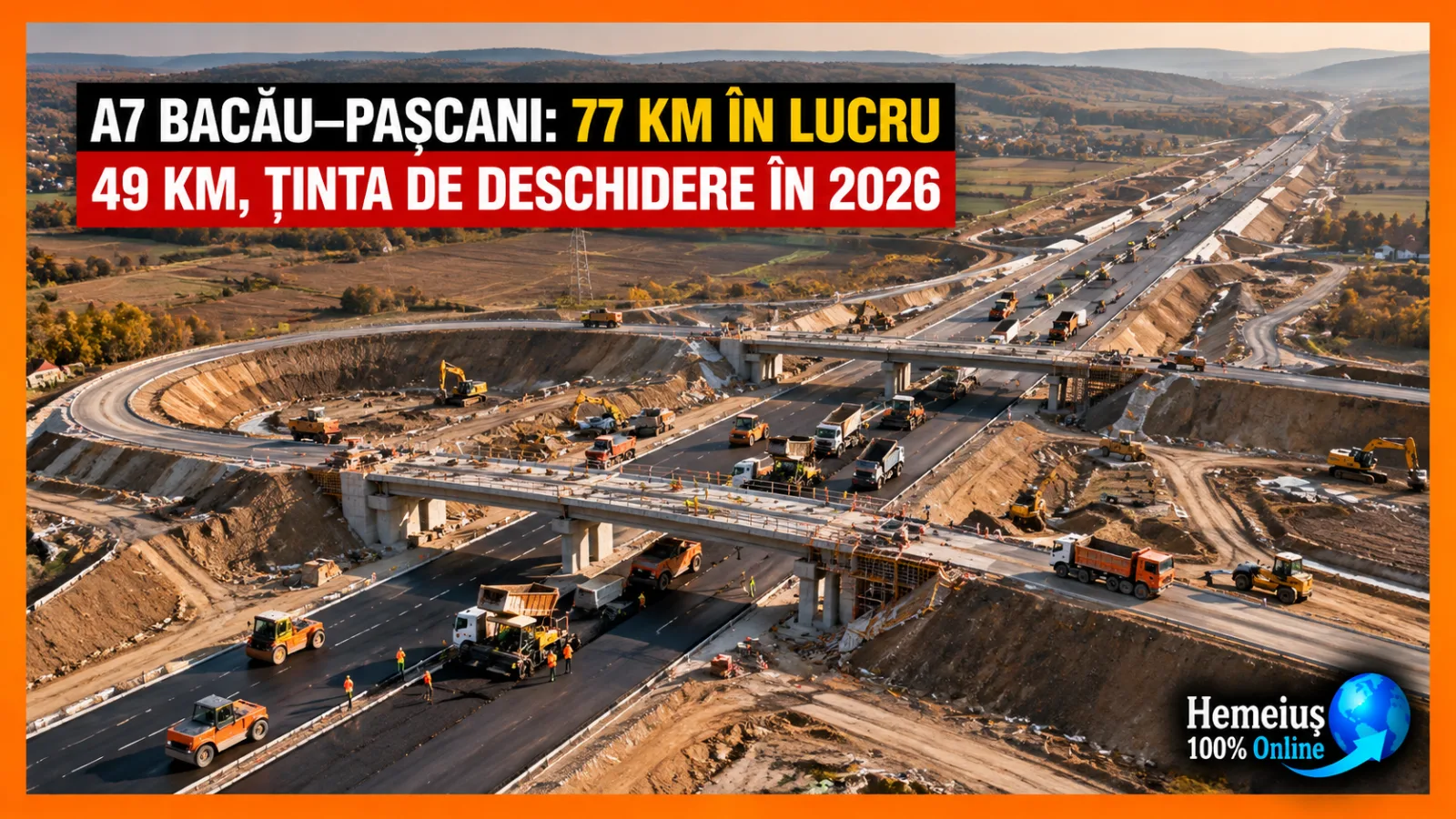 A7 BACĂU–PAȘCANI: MOBILIZARE URIAȘĂ PE 77 KM, DAR DESCHIDEREA DIN 2026 SE JOACĂ PE PRIMELE DOUĂ LOTURI