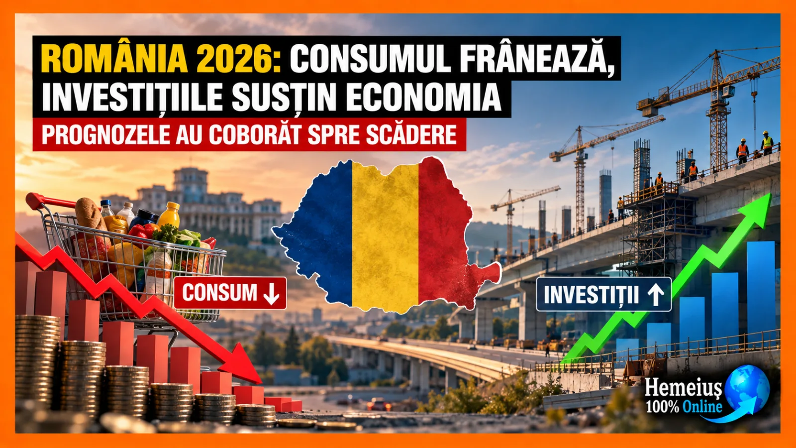 ROMÂNIA 2026: CONSUMUL FRÂNEAZĂ, INVESTIȚIILE SUSȚIN ECONOMIA. PROGNOZELE AU COBORÂT SPRE SCĂDERE