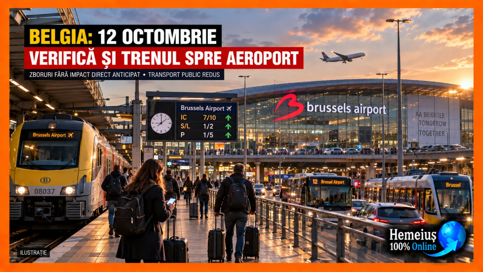 BELGIA: LUNI, PE 12 OCTOMBRIE, VERIFICĂ NU DOAR ZBORUL, CI ȘI DRUMUL SPRE AEROPORT