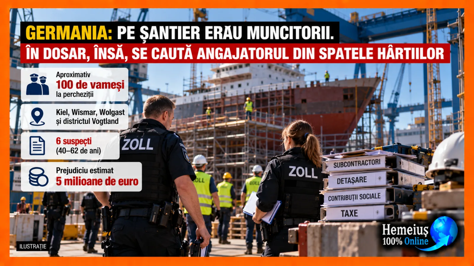 GERMANIA: PE ȘANTIER ERAU MUNCITORII. ÎN DOSAR, ÎNSĂ, SE CAUTĂ ANGAJATORUL DIN SPATELE HÂRTIILOR