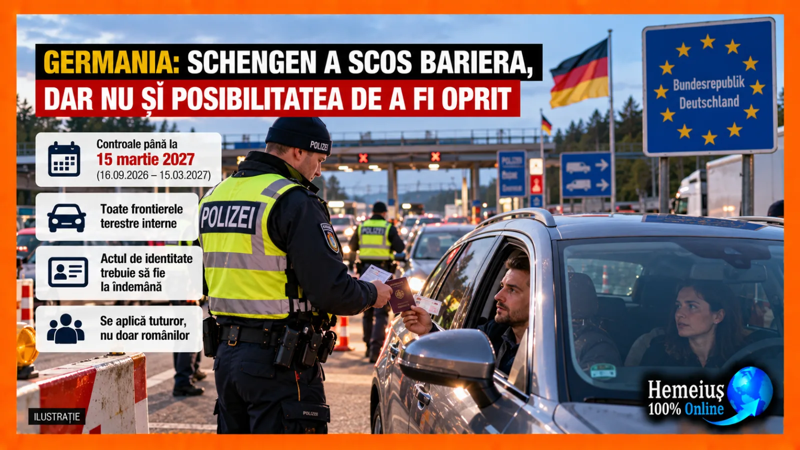 GERMANIA: SCHENGEN A SCOS BARIERA, DAR NU ȘI POSIBILITATEA DE A FI OPRIT