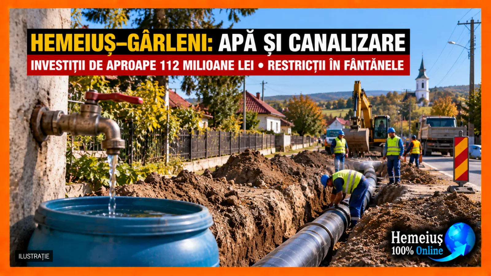 HEMEIUȘ–GÂRLENI: APROAPE 112 MILIOANE DE LEI PENTRU APĂ ȘI CANALIZARE. ÎN FÂNTÂNELE, ALIMENTAREA A FOST RAȚIONALIZATĂ, IAR NOI RACORDĂRI LA CANALIZARE AU FOST RESTRICȚIONATE