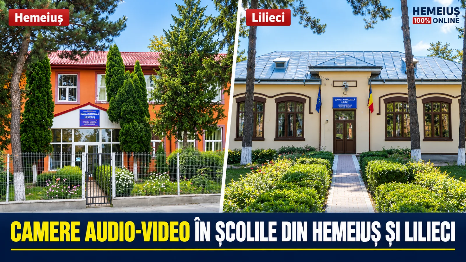 CAMERE AUDIO-VIDEO ÎN ȘCOLILE DIN HEMEIUȘ ȘI LILIECI. CONSILIUL LOCAL A APROBAT INVESTIȚIA, DAR LEGEA IMPUNE CONDIȚII PENTRU SUPRAVEGHEREA ELEVILOR ȘI PROFESORILOR