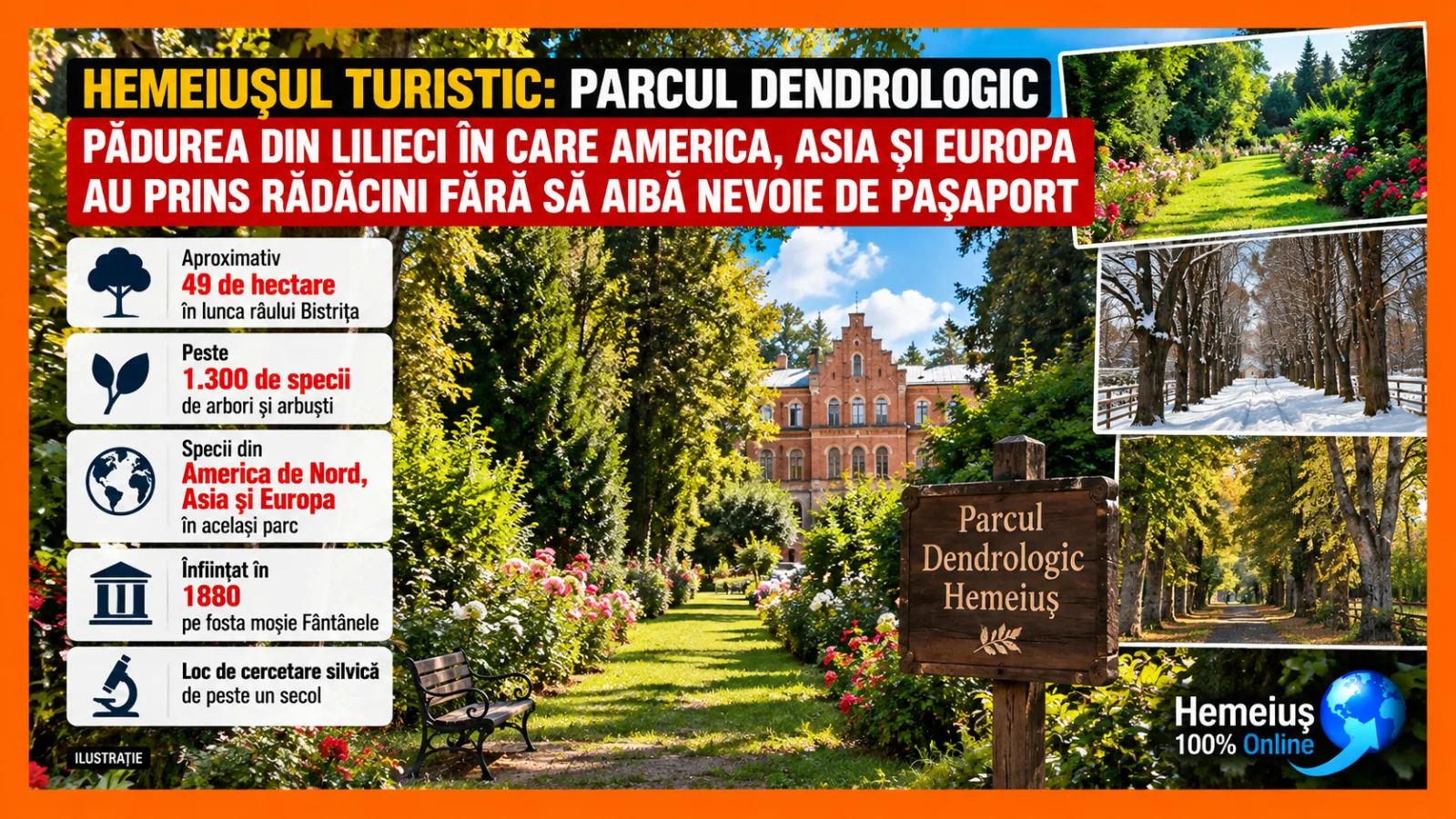 HEMEIUȘUL TURISTIC: PARCUL DENDROLOGIC, PĂDUREA DIN LILIECI ÎN CARE AMERICA, ASIA ȘI EUROPA AU PRINS RĂDĂCINI FĂRĂ SĂ AIBĂ NEVOIE DE PAȘAPORT