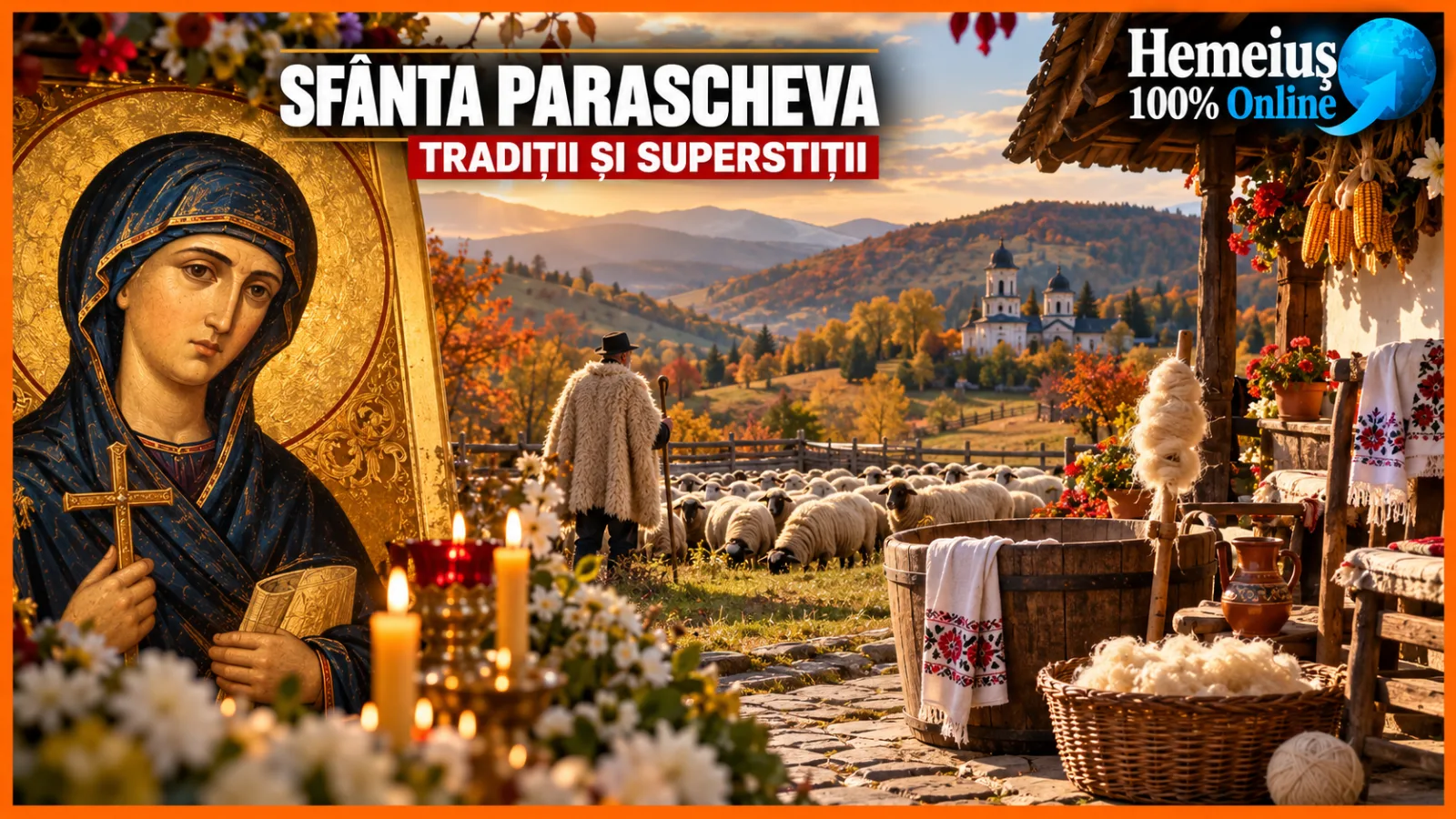 TRADIȚII, SUPERSTIȚII ȘI OBICEIURI DE SFÂNTA PARASCHEVA: ZIUA ÎN CARE ȚĂRANII CITEAU IARNA ÎN SOMNUL OILOR, IAR FEMEILE LĂSAU FUSUL DEOPARTE
