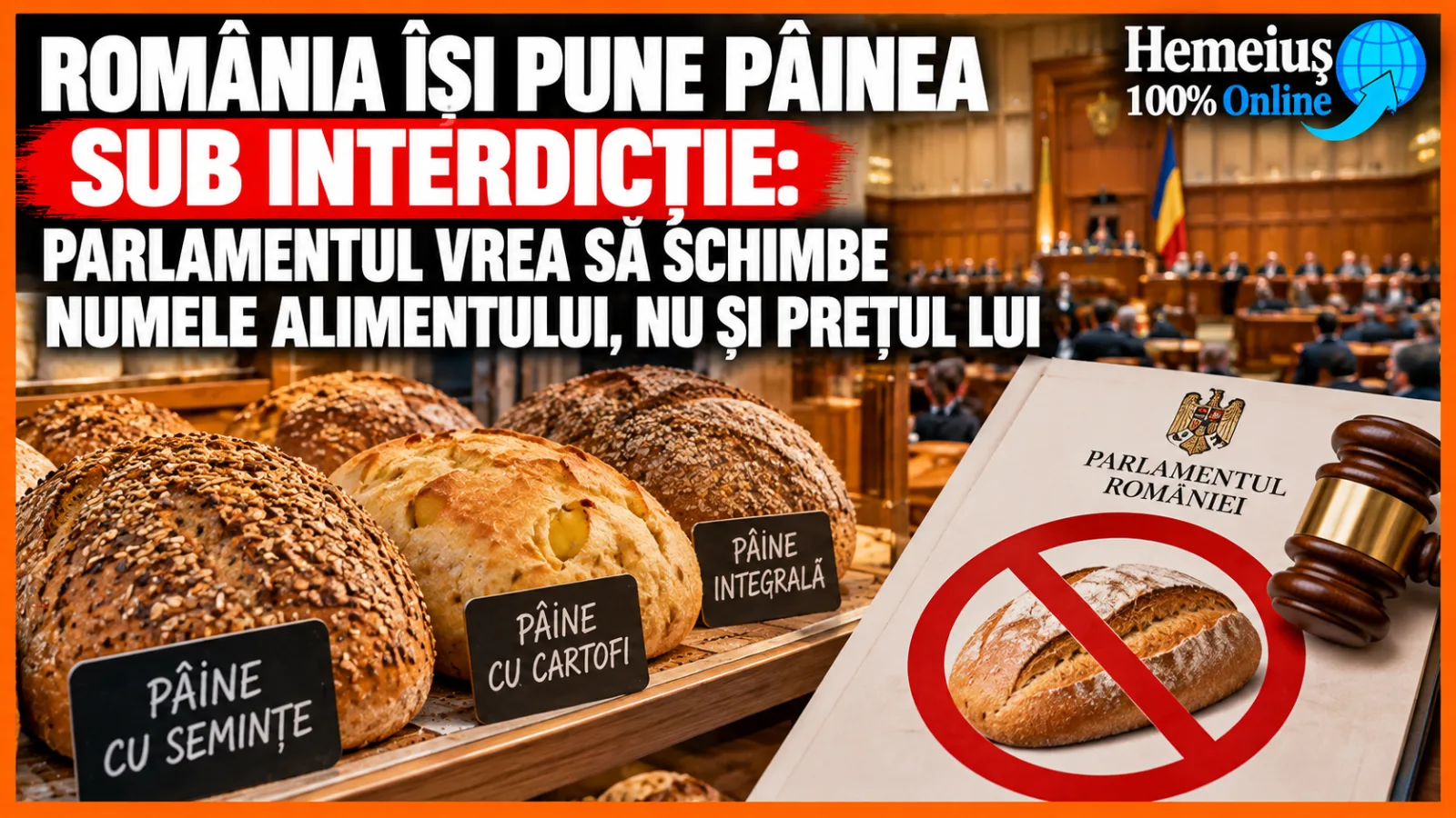ROMÂNIA ÎȘI PUNE PÂINEA SUB INTERDICȚIE: PARLAMENTUL VREA SĂ SCHIMBE NUMELE ALIMENTULUI, NU ȘI PREȚUL LUI