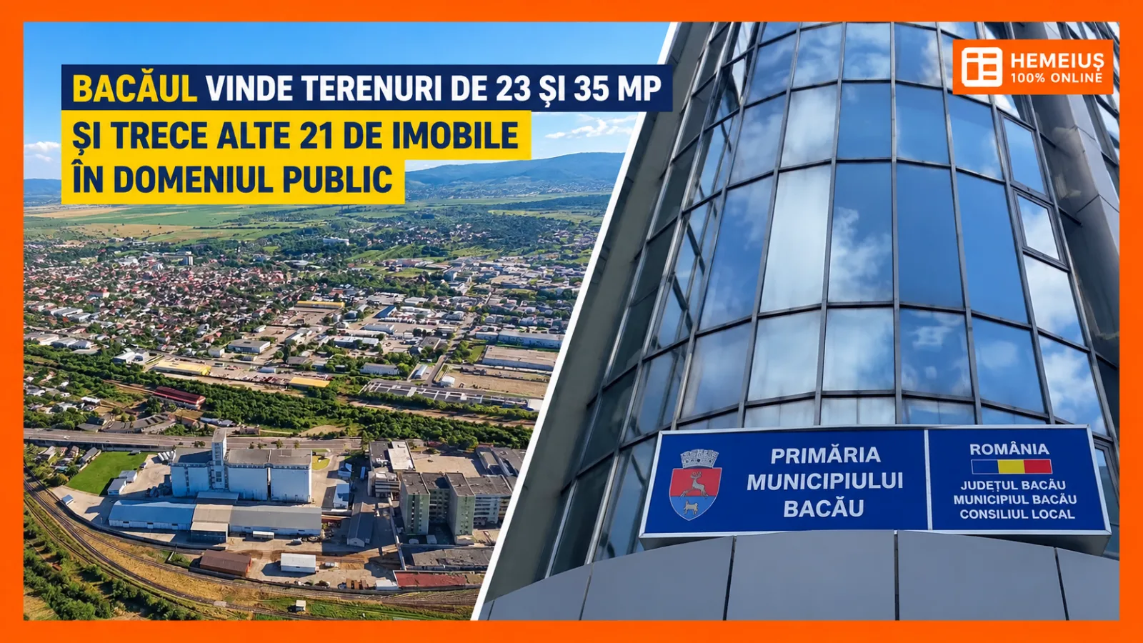 MUNICIPIUL BACĂU VINDE TERENURI DE 23 ȘI 35 MP, DAR TRECE ALTE 21 DE IMOBILE ÎN DOMENIUL PUBLIC. CE PREȚURI AU APROBAT CONSILIERII ȘI CE SE ÎNTÂMPLĂ CU PATRIMONIUL ORAȘULUI