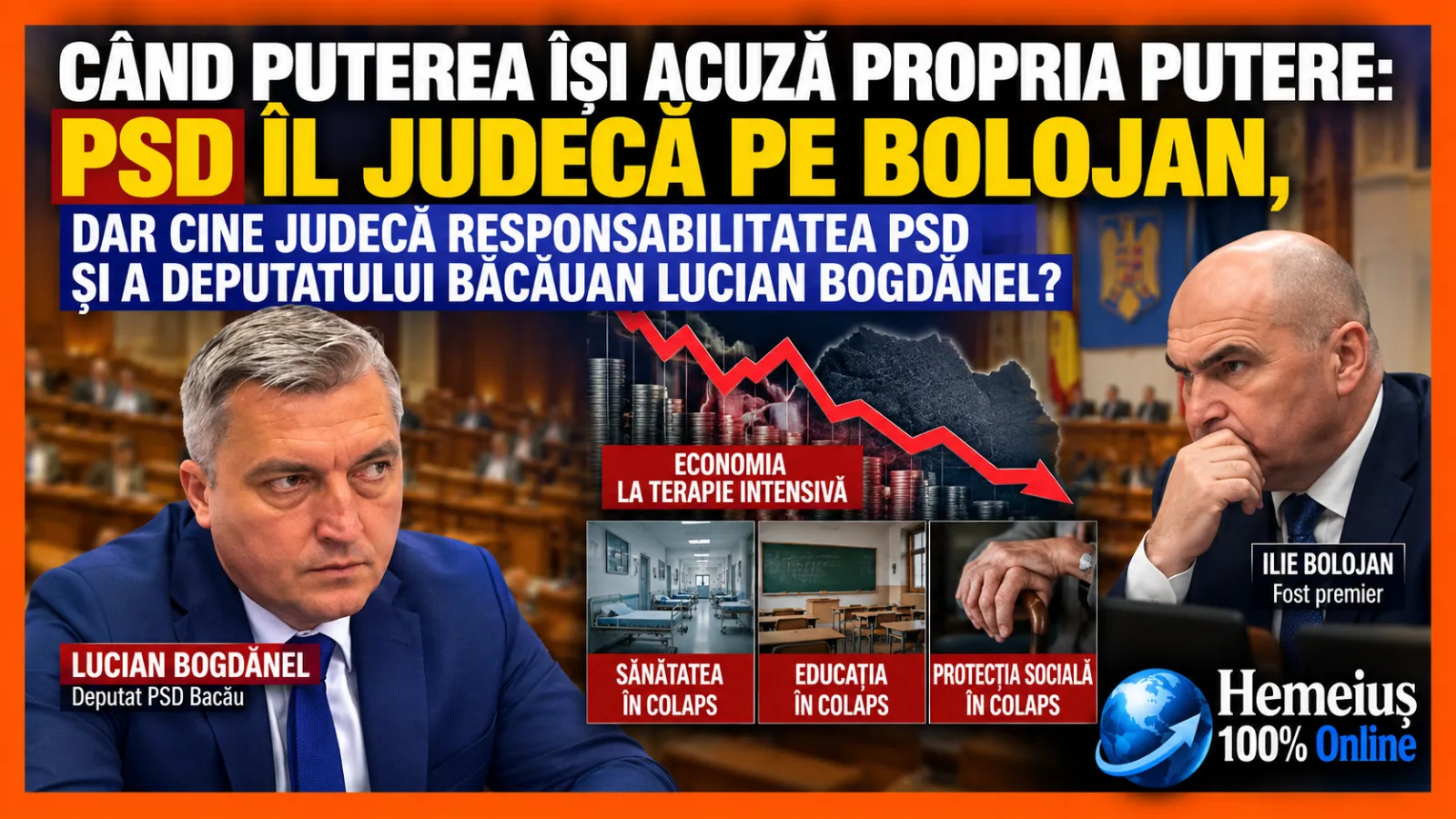 PSD ÎL ACUZĂ PE BOLOJAN CĂ A ADUS ECONOMIA LA TERAPIE INTENSIVĂ. DAR CINE RĂSPUNDE PENTRU DECIZIILE PSD? DEPUTATUL BĂCĂUAN LUCIAN BOGDĂNEL, ÎN FAȚA PROPRIULUI TEST POLITIC