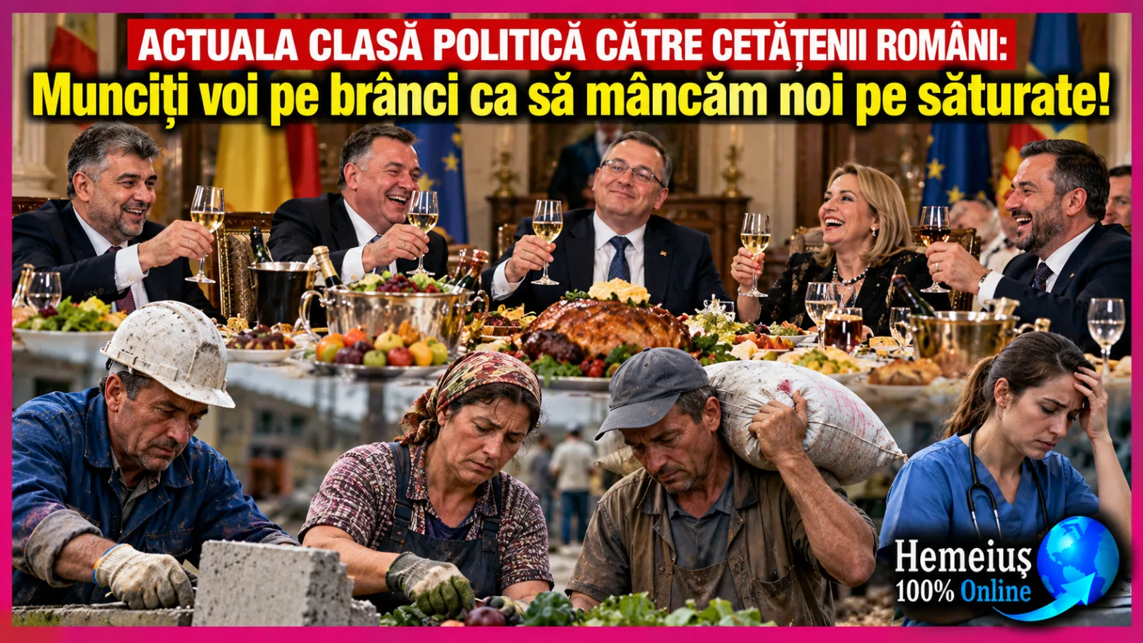Contrastul dintre ospețele politicienilor și truda oamenilor