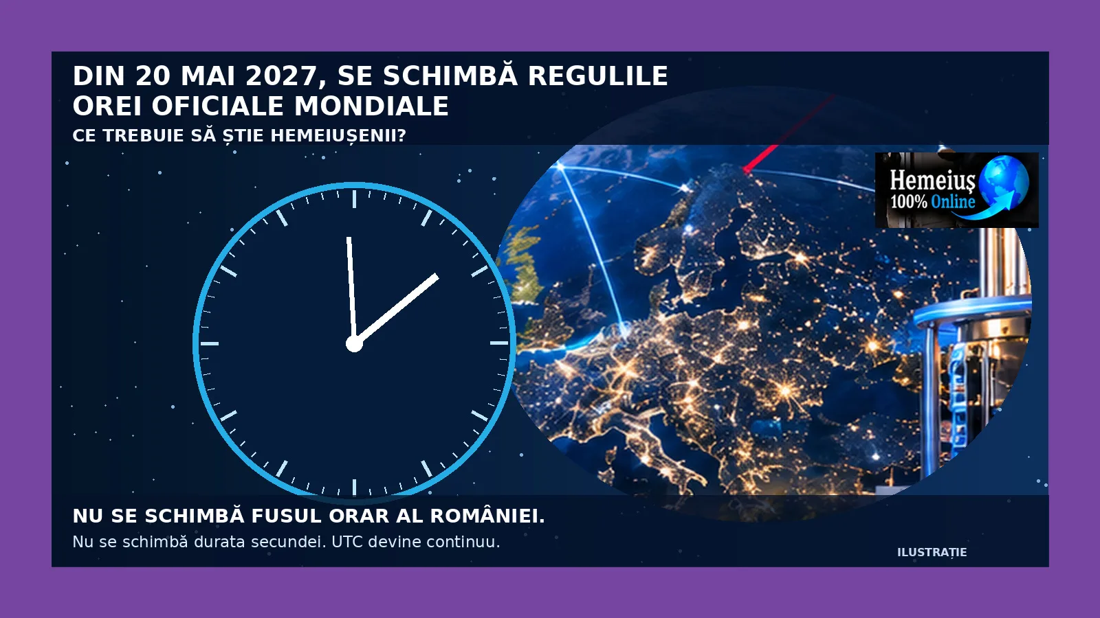 ȘTIINȚĂ • HEMEIUȘ: DIN 20 MAI 2027, SE SCHIMBĂ REGULILE OREI OFICIALE MONDIALE. CE TREBUIE SĂ ȘTIE HEMEIUȘENII?