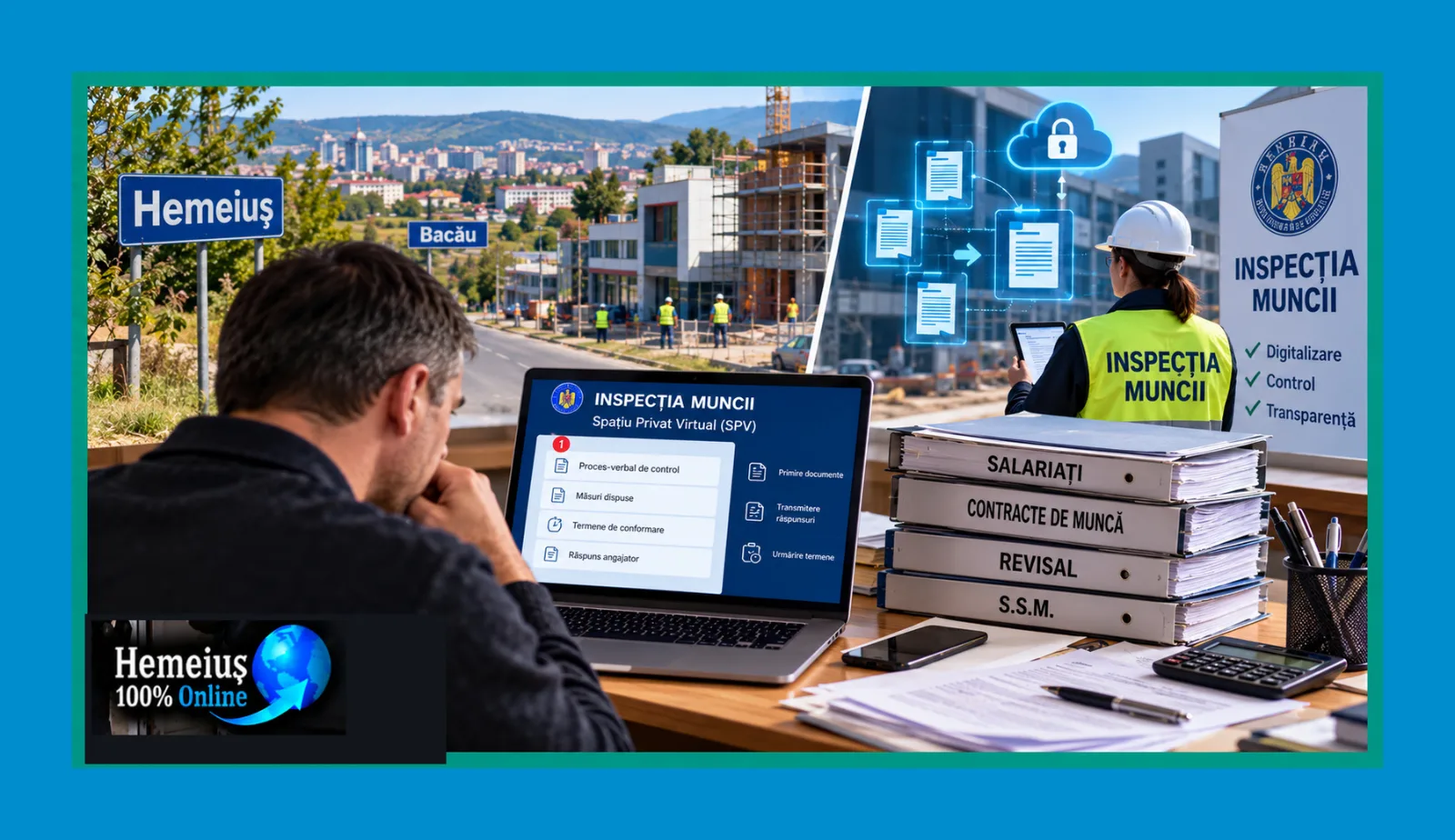 ANGAJATORII DIN BACĂU ȘI HEMEIUȘ, ÎN FAȚA UNUI NOU CONTROL DIGITAL: STATUL PROMITE MAI PUȚINĂ BIROCRAȚIE, DAR PREGĂTEȘTE O RELAȚIE ELECTRONICĂ OBLIGATORIE CU INSPECȚIA MUNCII