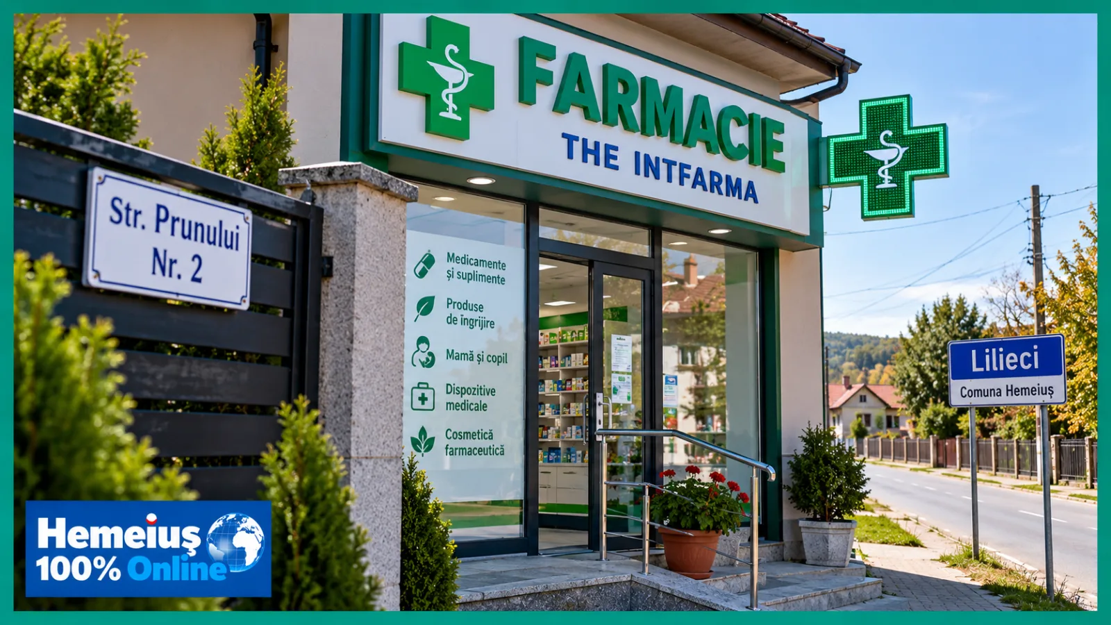 COMUNITATE • SĂNĂTATE |  O FARMACIE ÎN SATUL LILIECI, SEMNALATĂ REDACȚIEI DE O CITITOARE: THE INTFARMA, UN SERVICIU UTIL PENTRU COMUNITATEA HEMEIUȘULUI
