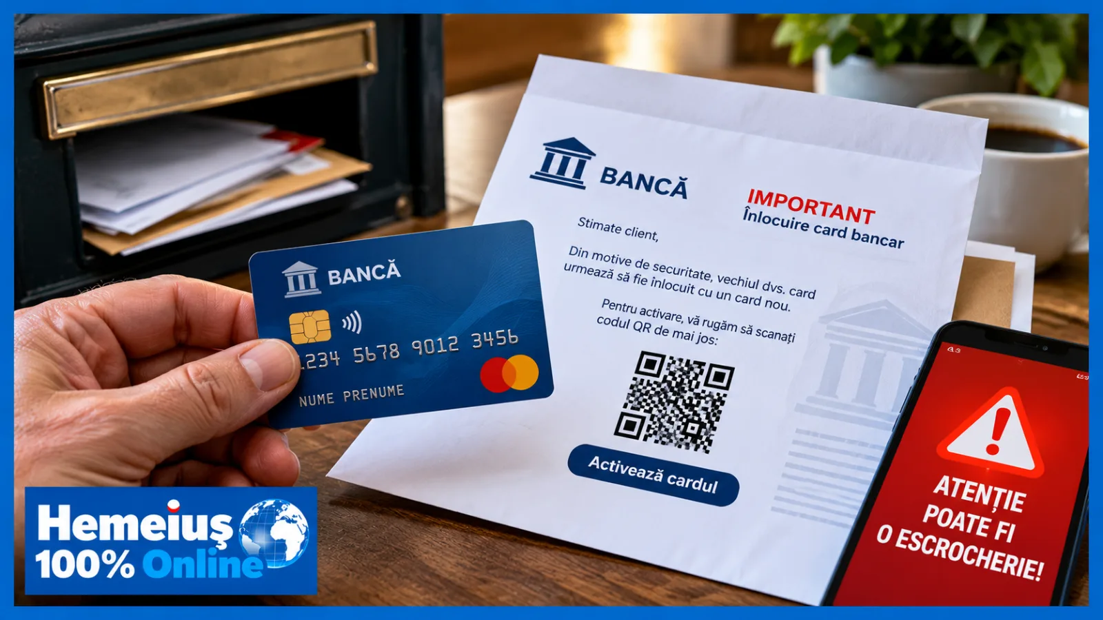 ALERTĂ PENTRU HEMEIUȘ, BACĂU ȘI ÎNTREAGA ȚARĂ: PRIMEȘTI ACASĂ UN CARD BANCAR NOU, PE CARE NU L-AI CERUT? ÎN SPATELE PLICULUI SE POATE ASCUNDE O ESCROCHERIE!