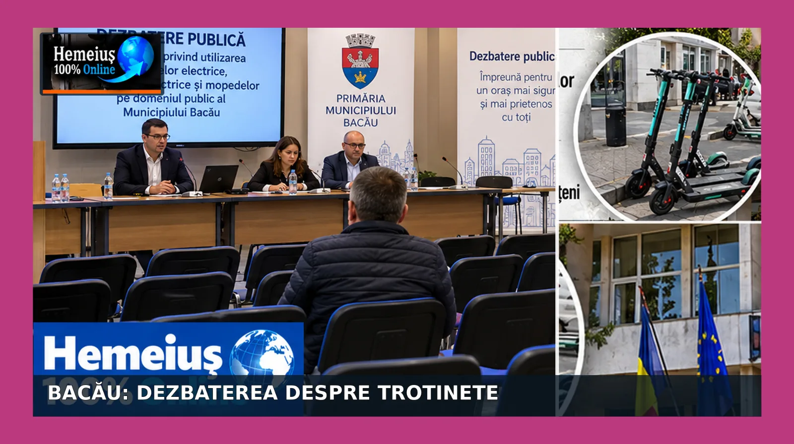 ACTUALITATE METROPOLITANĂ • ADMINISTRAȚIE • MOBILITATE URBANĂ: BACĂUL A AVUT UN SINGUR CETĂȚEAN LA DEZBATEREA DESPRE TROTINETE. DAR CINE TREBUIE SĂ DEA EXAMENUL PARTICIPĂRII PUBLICE?