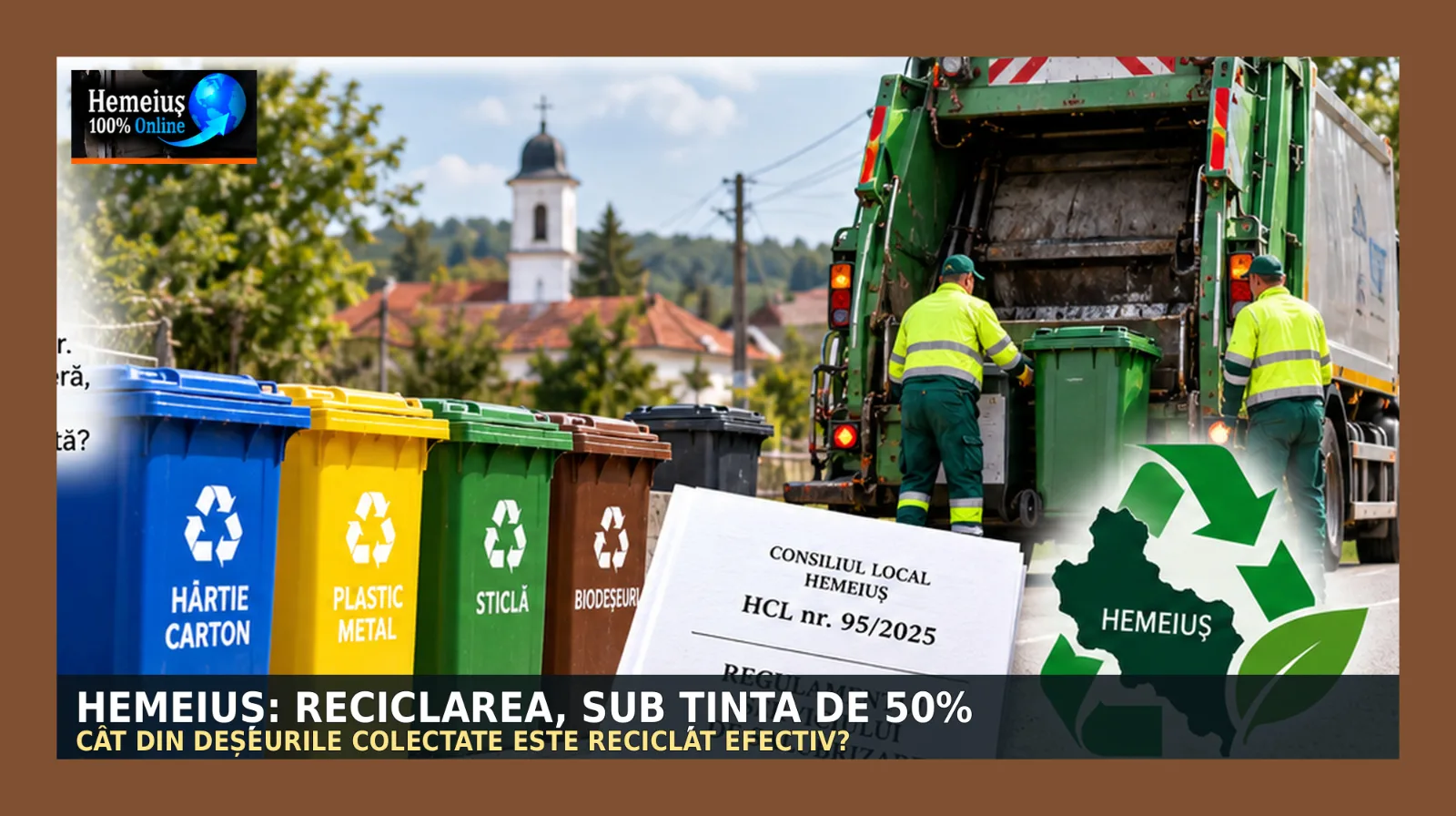 MEDIU • ADMINISTRAȚIE LOCALĂ: HEMEIUȘ, SUB ȚINTA DE RECICLARE DE 50%. COMUNA ARE REGULAMENTE, CALENDAR DE COLECTARE ȘI PROIECTE DE MODERNIZARE. DAR CÂT DIN GUNOI AJUNGE EFECTIV RECICLAT?
