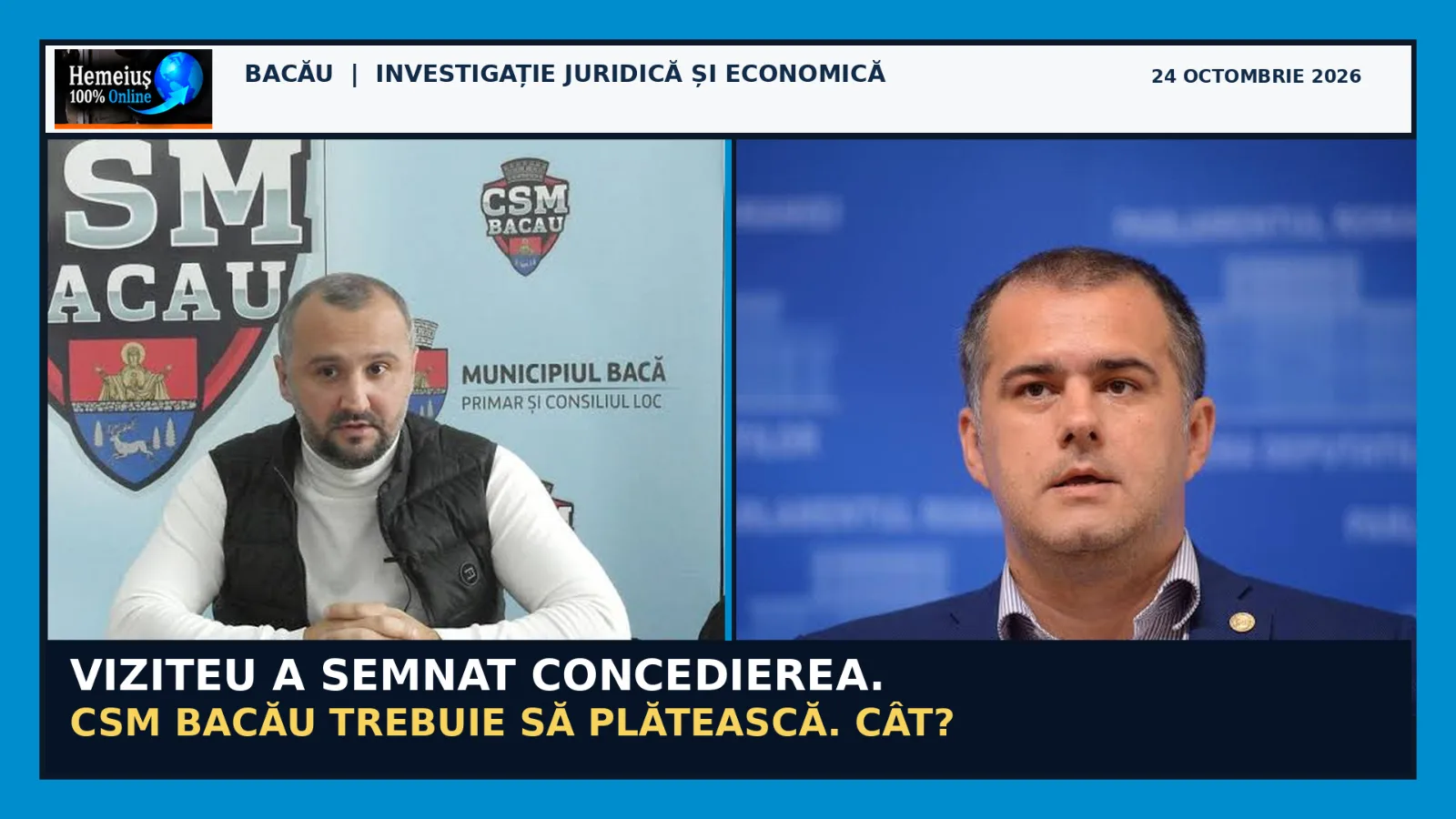 BACĂU: PRIMARUL VIZITEU A SEMNAT CONCEDIEREA ILEGALĂ A LUI ADRIAN GAVRILIU. POATE FI OBLIGAT SĂ PLĂTEASCĂ PERSONAL DESPĂGUBIRILE?