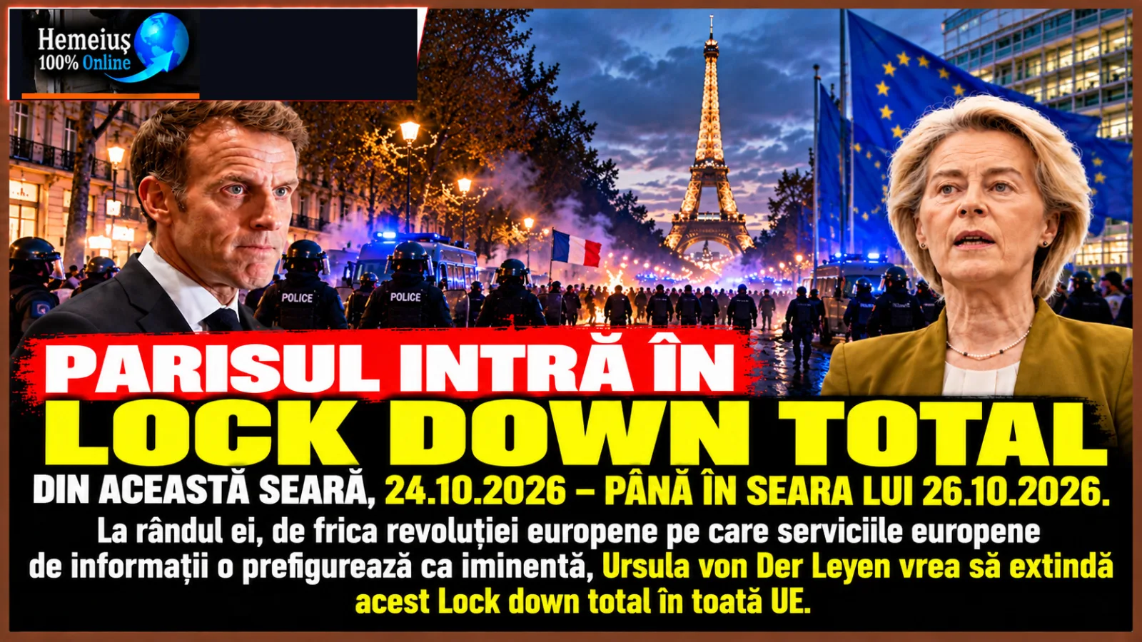 LOCKDOWN LA PARIS, URMEAZĂ TOATĂ UNIUNEA EUROPEANĂ!