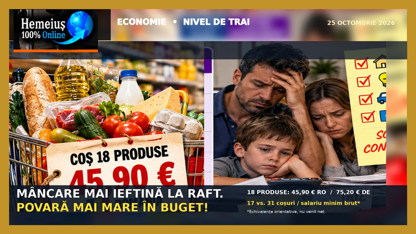 PREȚURI MAI MICI, POVARĂ MAI MARE: DE CE MÂNCAREA APASĂ MAI GREU PE BUGETELE ROMÂNILOR