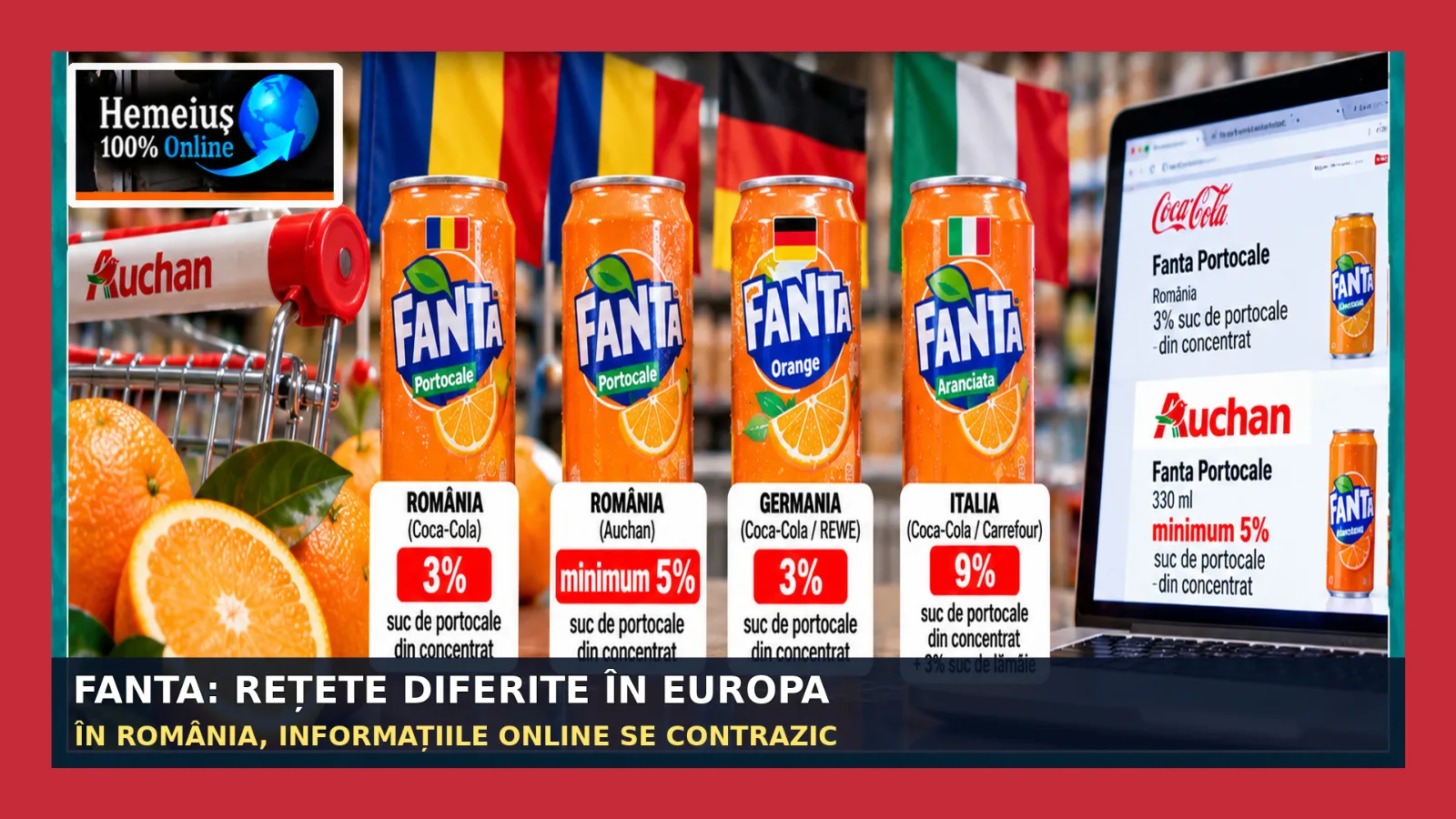 FANTA, REȚETE DIFERITE ÎN EUROPA. ÎN ROMÂNIA, INFORMAȚIILE ONLINE SE CONTRAZIC
