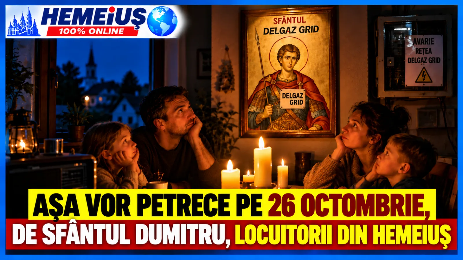 SFÂNTUL DUMITRU ȘI "SFÂNTUL" DELGAZ GRID – SĂRBĂTORIȚI ÎMPREUNĂ LA HEMEIUȘ PE 26 OCTOMBRIE