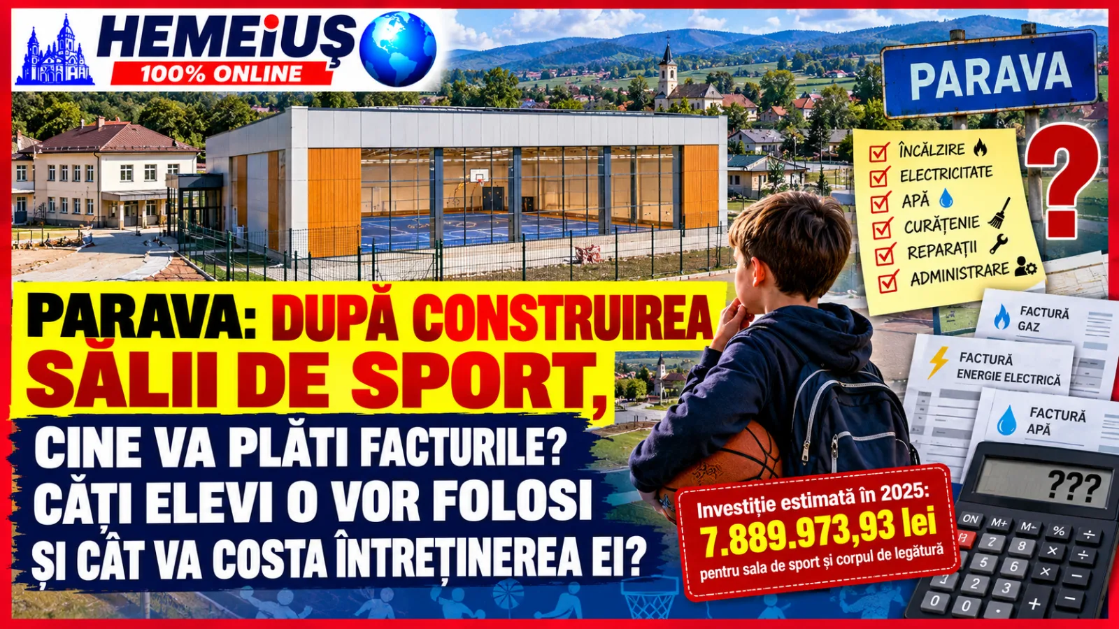 PARAVA: DUPĂ CONSTRUIREA SĂLII DE SPORT, CINE VA PLĂTI FACTURILE? CÂȚI ELEVI O VOR FOLOSI ȘI CÂT VA COSTA ÎNTREȚINEREA EI?