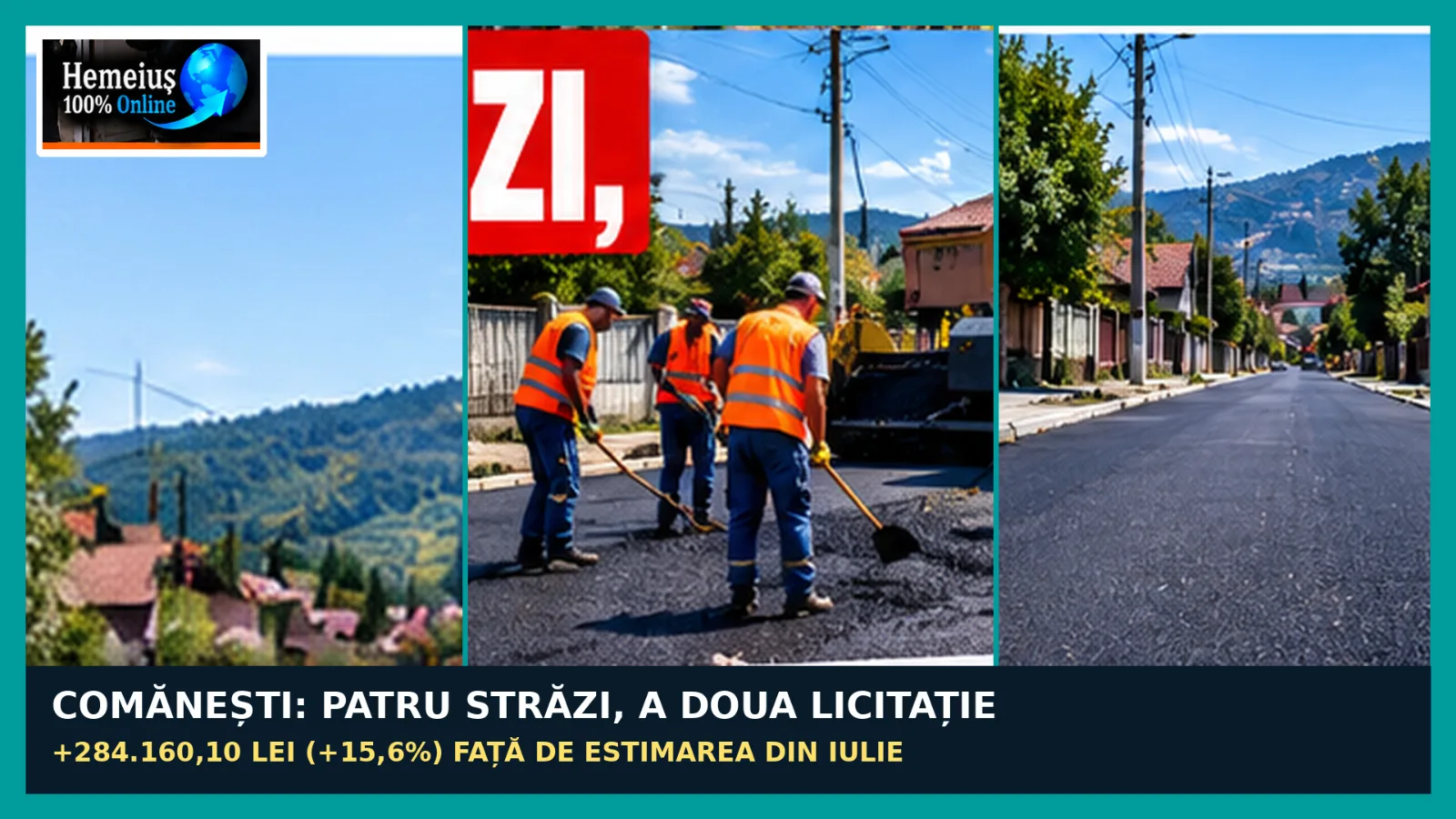 COMĂNEȘTI: CONTRACT DE 3,59 MILIOANE DE LEI PENTRU ASFALTAREA A PATRU STRĂZI, CONSTRUCTOR AJUNS ÎN FALIMENT ȘI O NOUĂ LICITAȚIE DE 2,11 MILIOANE! DE CE AU RĂMAS LUCRĂRI NETERMINATE?