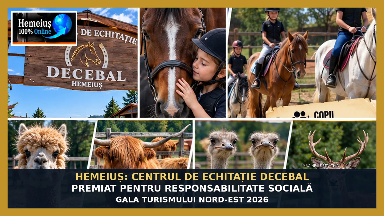HEMEIUȘ: CENTRUL DE ECHITAȚIE DECEBAL, PREMIAT PENTRU RESPONSABILITATE SOCIALĂ LA GALA TURISMULUI NORD-EST 2026!