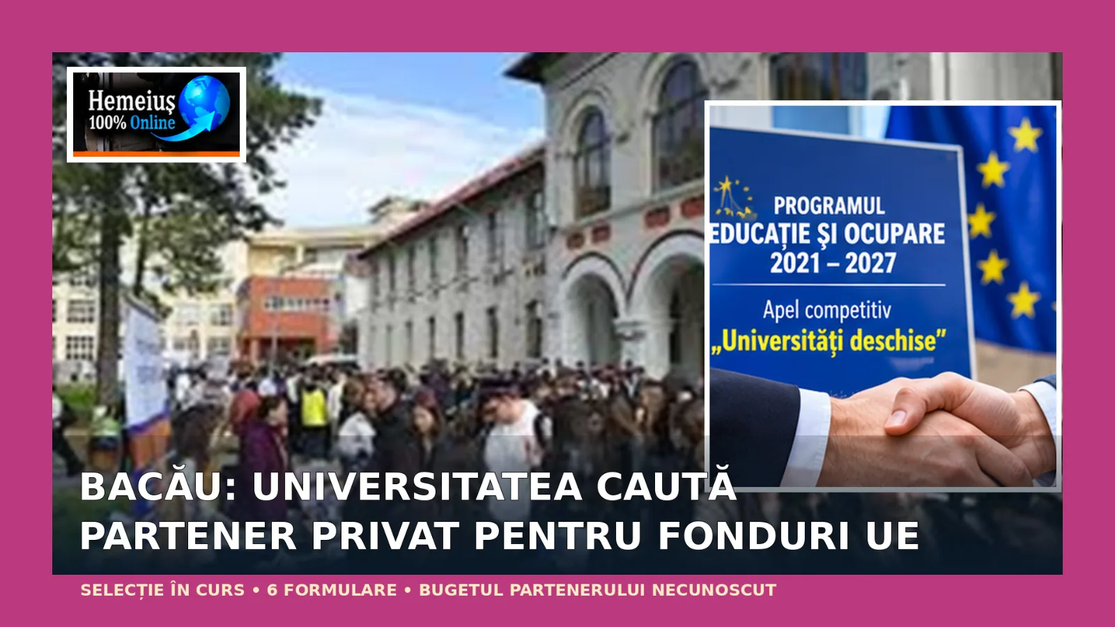 BACĂU: 1.162.500 DE LEI ESTIMAȚI PENTRU UN ONG ÎNCĂ NEALES! UNIVERSITATEA „VASILE ALECSANDRI” CERE O MOTIVARE DE 2.500 DE CARACTERE, DAR 32 DE PUNCTE TRIMIT LA O FIȘĂ TEHNICĂ NEENUMERATĂ. CUM VOR FI EVALUAȚI CANDIDAȚII?