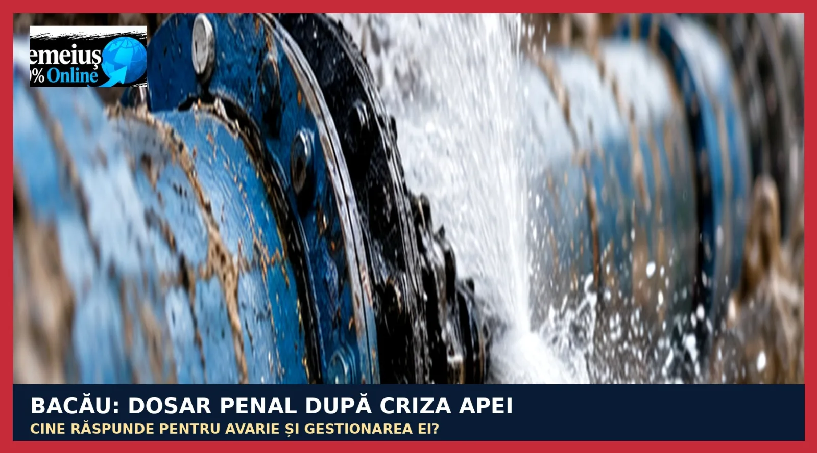 JUSTIȚIE • APĂ POTABILĂ • RESPONSABILITATE INSTITUȚIONALĂ • BACĂU: DOSAR PENAL DUPĂ CRIZA APEI DIN SEPTEMBRIE. PROCURORII CERCETEAZĂ DOUĂ POSIBILE INFRACȚIUNI. CINE RĂSPUNDE PENTRU AVARIE ȘI PENTRU GESTIONAREA EI?