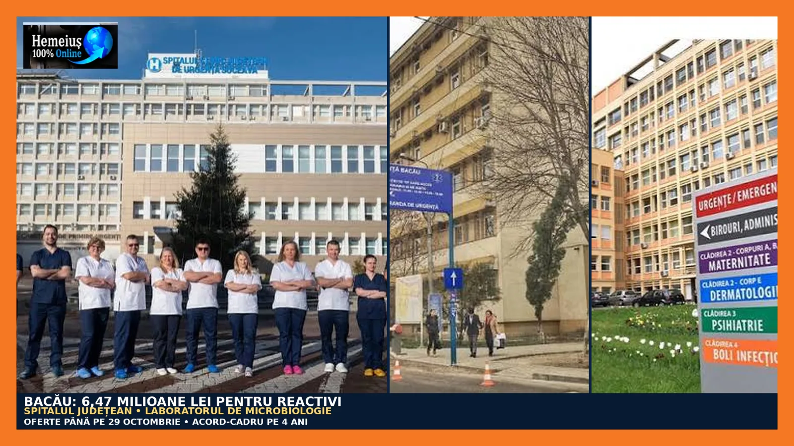BACĂU: SPITALUL JUDEȚEAN PREGĂTEȘTE ACHIZIȚII DE 6,47 MILIOANE DE LEI PENTRU MICROBIOLOGIE! NOUĂ LOTURI, CONTRACTE PE PATRU ANI. UNDE MERG BANII?